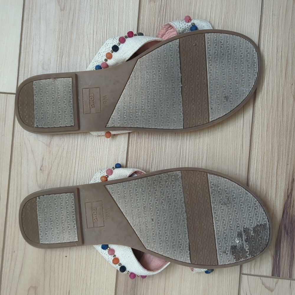 Toms Pom Pom Viv Cushion Slide Sandals 8 - Picture 4 of 5